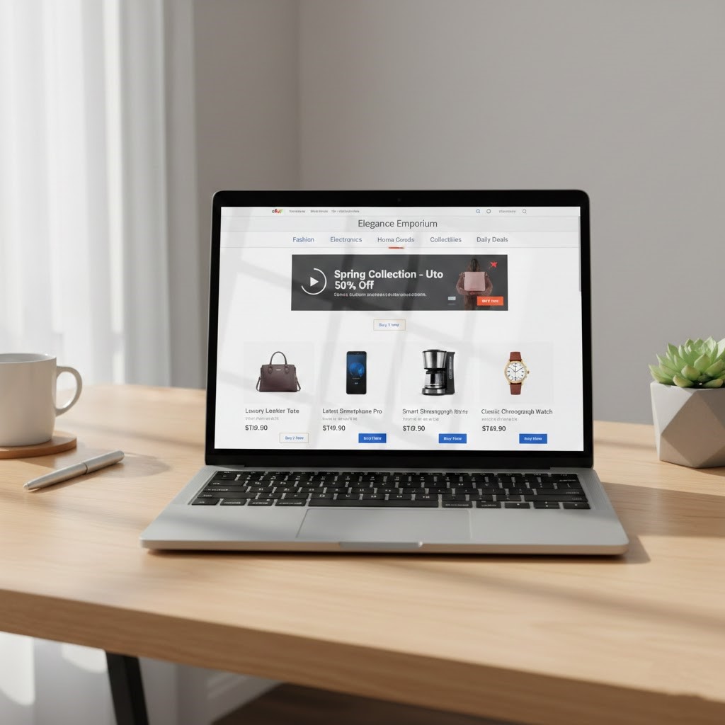 eBay Store Setup on Laptop