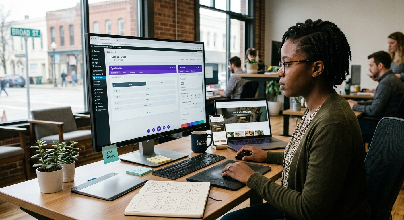 Modern Custom WordPress Design Elyria for Growing Brands